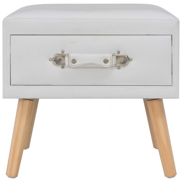 Mesas-de-cabeceira 2 pcs 40x35x40 cm couro artificial branco M 5