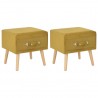 Mesas-de-cabeceira 2 pcs 40x35x40 cm veludo mostarda 1