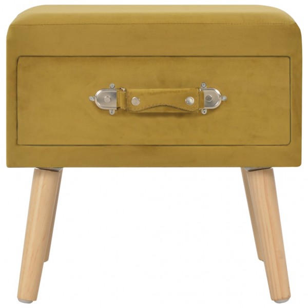 Mesas-de-cabeceira 2 pcs 40x35x40 cm veludo mostarda M 5