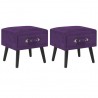 Mesas-de-cabeceira 2 pcs 40x35x40 cm veludo roxo-escuro 1