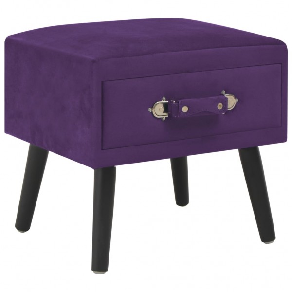 Mesas-de-cabeceira 2 pcs 40x35x40 cm veludo roxo-escuro M 2