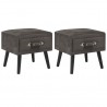 Mesas-de-cabeceira 2 pcs 40x35x40 cm veludo cinzento 1