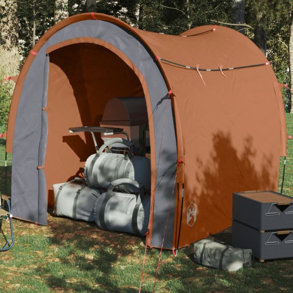 Carpa de almacenaje 185T tafetán gris y naranja 204x183x178 cm D