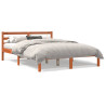 Estructura de cama madera maciza pino marrón cera 140x190 cm 1
