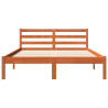 Estructura de cama madera maciza pino marrón cera 140x190 cm 4