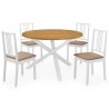 Juego de muebles de comedor 5 piezas MDF blanco 1