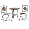 3 pcs conjunto bistro mosaico azulejos cerâmica laranja/cinza 1