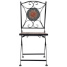 Set mesa y sillas bistró 3 piezas mosaico cerámica naranja/gris 5