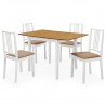 Juego de muebles de comedor 5 piezas MDF blanco 1