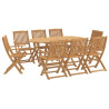 Juego de comedor de jardín 9 piezas madera maciza de acacia 2