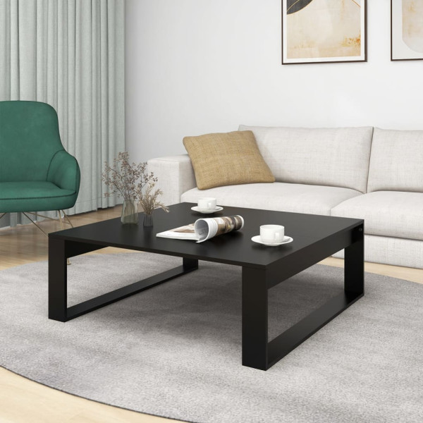 Mesa de centro madera contrachapada negro 100x100x35 cm M 3
