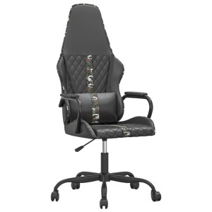 Silla gaming cuero sintético negro y camuflaje H