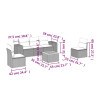 Set de muebles de jardín 6 pzas y cojines ratán sintético gris 3