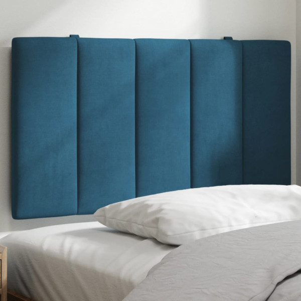 Cabecero de cama acolchado terciopelo azul 90 cm D