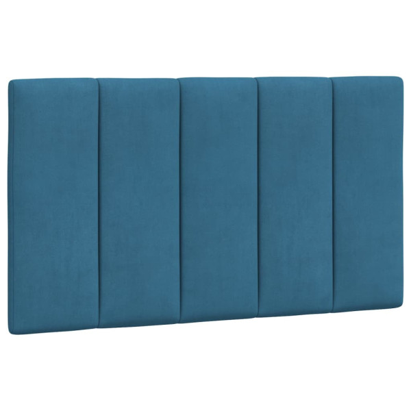 Almofadão de cabeceira 90 cm veludo azul M 2