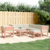 8 pcs conj. lounge jardim c/ almofadões madeira douglas maciça 1
