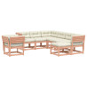 8 pcs conj. lounge jardim c/ almofadões madeira douglas maciça 2
