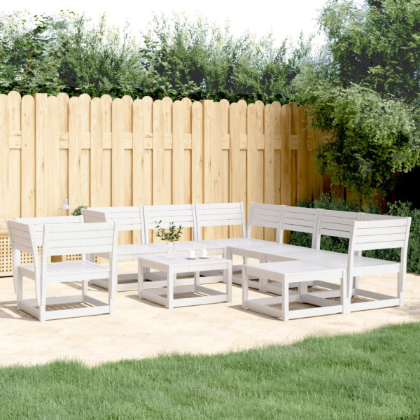 Juego de muebles de jardín 8 piezas madera maciza de pino D