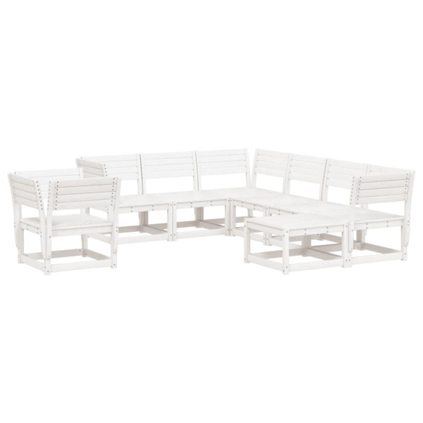 Juego de muebles de jardín 8 piezas madera maciza de pino M 2