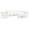 8 pcs conjunto lounge de jardim pinho maciço branco 2