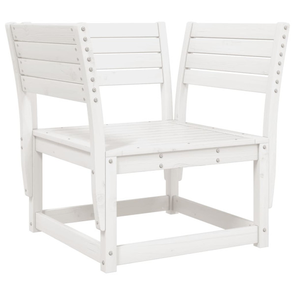 8 pcs conjunto lounge de jardim pinho maciço branco M 3
