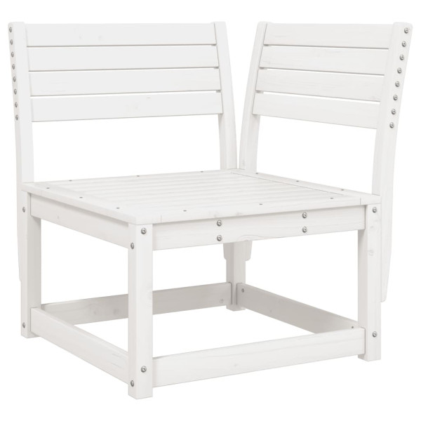 8 pcs conjunto lounge de jardim pinho maciço branco M 4