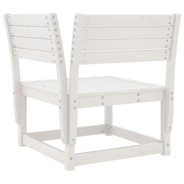 8 pcs conjunto lounge de jardim pinho maciço branco M 5