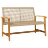Juego de bistro de 5 piezas ratán PE beige y madera de acacia 4