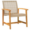Juego de bistro de 5 piezas ratán PE beige y madera de acacia 5