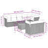 Set de muebles de jardín 9 pzas y cojines ratán sintético gris 3