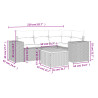 Set de muebles de jardín 5 pzas y cojines ratán sintético negro 3