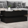 Mesa de centro com luzes LED 90x50x40 cm preto 1