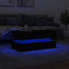 Mesa de centro con luces LED negro 90x50x40 cm 5