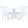 Conjunto de comedor 5 piezas madera maciza de caucho blanco 1