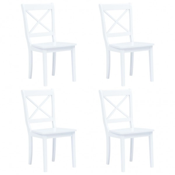 Conjunto de comedor 5 piezas madera maciza de caucho blanco M 3