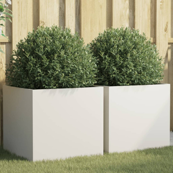 Jardineras 2 unidades acero laminado en frío blanco 49x47x46 cm D