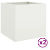 Vasos/floreiras 2 pcs 49x47x46 cm aço branco 2