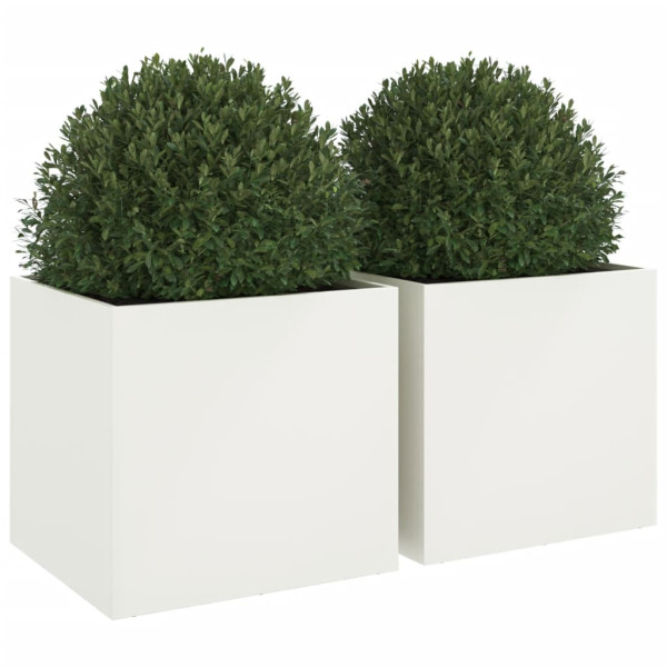Jardineras 2 unidades acero laminado en frío blanco 49x47x46 cm M 4