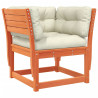 Set muebles jardín 8 pzas con cojines madera pino marrón cera 3