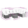 Set de muebles de jardín 9 pzas y cojines ratán sintético gris 3