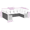 Set de muebles de jardín 9 pzas y cojines ratán sintético gris 3