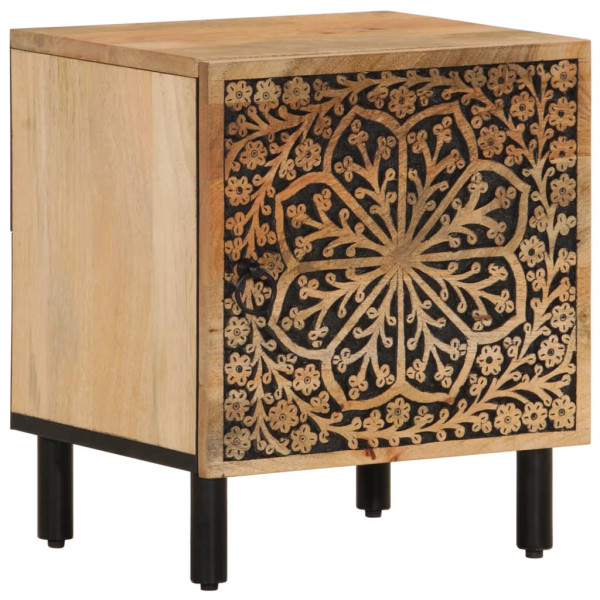 Mesita de noche de madera maciza de mango 40x33x46 cm M 2