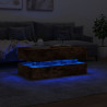 Mesa de centro con luces LED roble ahumado 90x50x40 cm 5