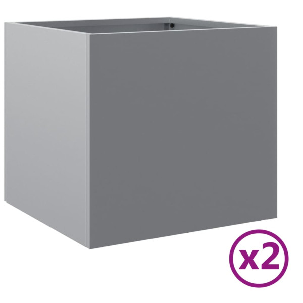Vasos/floreiras 2 pcs 32x30x29 cm aço galvanizado prateado M 2