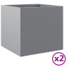 Vasos/floreiras 2 pcs 32x30x29 cm aço galvanizado prateado 2