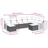 Set de muebles de jardín 9 pzas y cojines ratán sintético gris 3