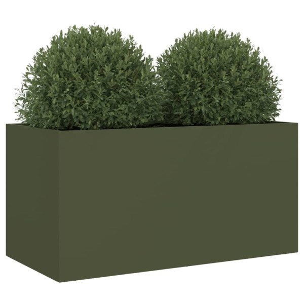 Jardinera de acero laminado en frío verde oliva 62x30x29 cm M 4