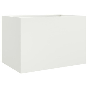 Vaso/floreira 62x47x46 cm aço branco H