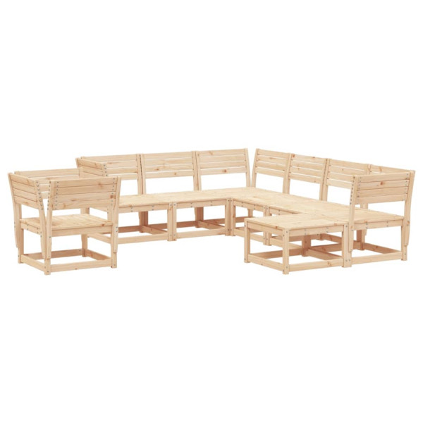 Conjunto de mobiliário de jardim 8 peças madeira maciça de pinheiro M 2