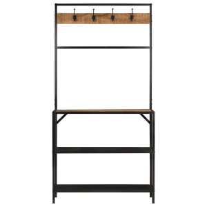 Bengaleiro 90x35x180 cm madeira de mangueira maciça e ferro H